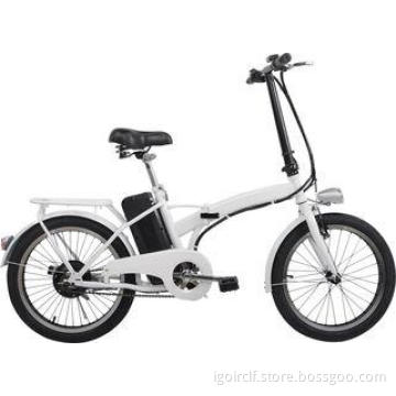Carbon Steel Frame White Color Folding Electric Bike / Pede